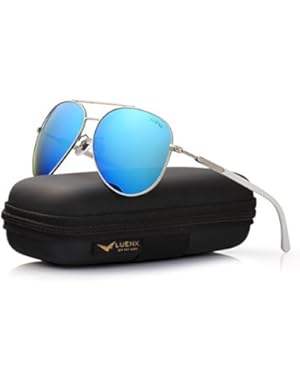 Mens Womens Aviator Sunglasses Polarized with Accessories - UV 400 Protection Large Metal Frame for Outdoor