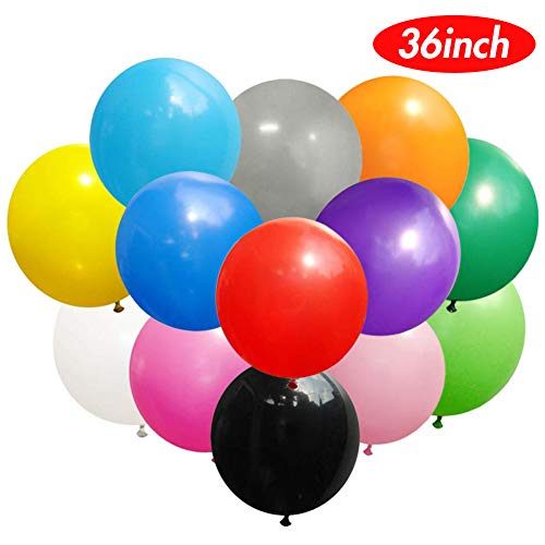 Koogel 36'' Big Balloons,15 Pcs Assorted Colors Latex Giant Balloons Large Balloons for Birthday Wedding Party Festival Event Carnival Decorations