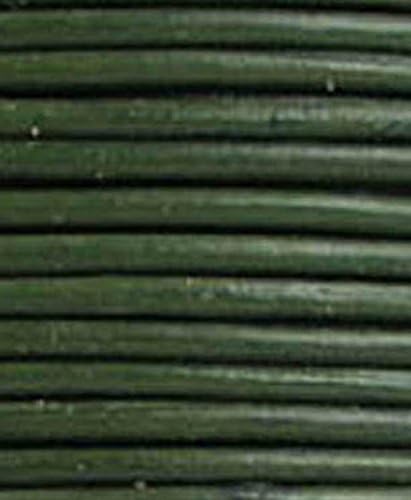 Round Leather Cord, 5 Yards Length, 2.0 mm Dark Green (#37)