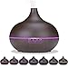 Fritas Essential Oil Diffuser-500ML Ultrasonic Remote Control Aroma Diffuser Wood Grain Humidifier Cool Mist Diffusers with Adjustable Mist Mode and 7 Color LED Lights for Home Yoga Office