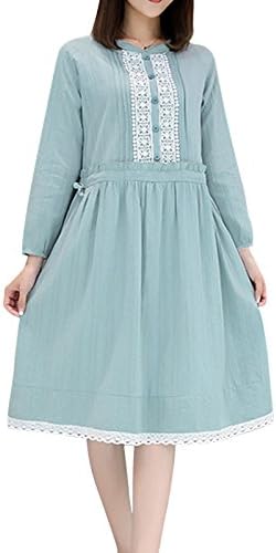 Amazon Co Jp 冬の花 レディース ドレス長袖 膝丈 ワンピース サイズ調整可能ドレス 綿麻 ナチュラル レース 柄 刺繍 森ガール 服 ファッション小物 Amazon Co Jp 冬の花 レディース ドレス長袖 膝丈 ワンピース サイズ調整可能ドレス 綿麻 ナチュラル レース 柄 刺繍 森ガール 服 ファッション小物