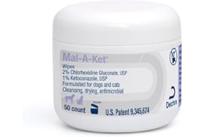 Mal-A-Ket Wipes for Dogs and Cats, 2.25" Round, 50 Count jar