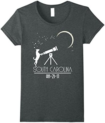 Womens Total Solar Eclipse August 21 2017 South Carolina Dog TShirt XL Dark Heather