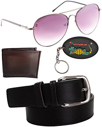 Attractive Spartiate sunglass With Wallet,Belt & Key Chain Combo (Set Of 4)