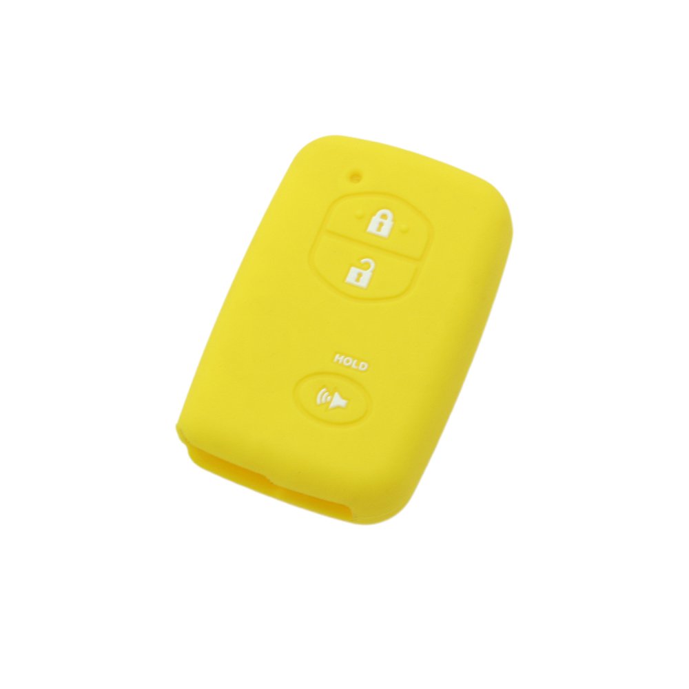 BROVACS Silicone Cover Protector Case Holder Skin Jacket Compatible with TOYOTA 3 Button Smart Remote Key Fob CV2404 Yellow