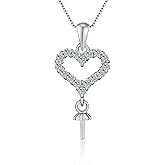 LGSY Cubic Zircon Heart Bail Pendants for Pearl Jewelry Making Sterling Silver, Design Pendant Fitting for Fashion Jewelry