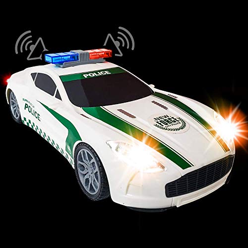 ArtCreativity LightUp Police Car with LED Headlights, Taillights and