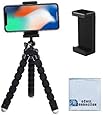 Acuvar 6.5” inch Flexible Tripod with Universal Mount for All Smartphones & an eCostConnection Microfiber Cloth