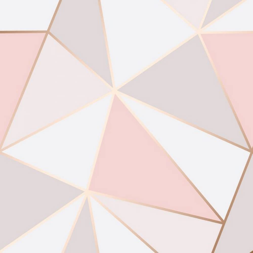 Fine Decor Wallcoverings FD41993 UK Apex Geo Sidewall Wallpaper, Rose Gold, Full Roll,10.05m*52cm