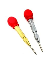 PANOVOS (2 piezas) brocas de agujero central automáticas de 5.0 in, herramientas de mano EDC, tornillo de cristal para romper ventana, madera, metal, plástico, juego de brocas de paso, marcas pieza de trabajo con una posición de perforación de hendidura