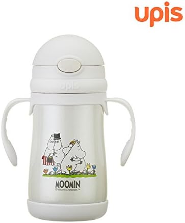 Upis Moomin Stainless Steel Vacuum Insulated Straw Bottle Both Hand Holding Cup - 260ml - Couple Design
