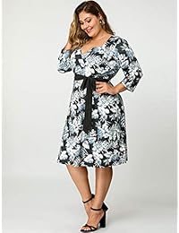 Agnes Orinda - Vestido para mujer, talla grande, diseño floral