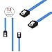 Wonderful Direct Sata Cable SATA III 6.0 Gbps 7pin Female to Female Data Cable with Locking Latch for HDD 18-inch SATA Cables (Blue 12 Pack Sata Cables)