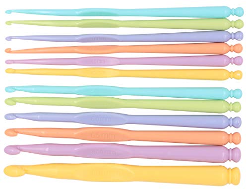 LeBeila Crochet Hooks Set Standard Sizes, Premium Ergonomic Handles for Extreme Comfort Smooth Hook Needles Great for Chunky Yarns - 2.0 mm ~ 10.0mm (12Pcs, Multicolor)
