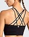 CRZ YOGA Strappy Sports Bras for Women Longline Wirefree Padded Medium Support Yoga Bra Top Black Sthumb 4