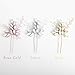 Unicra Wedding Silver Hair Pins Wedding Bridal Pearl Hair Accessories for Brides and Bridesmaids Pack of 2 (Rose Gold)