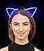 Fun Central BC961, 12 Pcs Assorted LED Cat Ears Headband, Light Up Headwear, Glowing Ear Headbands, Kitty Cat Ears for Rave and Night Party