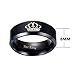 Kalapure Stainless Steel His Queen & Her King Couples Rings Set Wedding Engagement Band Men Women Black Ring Beveled Edge Polished Finish Comfort Fit