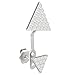 Feramox Ear Jacket Earring Sterling Silver Stud Earrings Diamond Ear Jackets Triangle Earrings for Women(Silver)