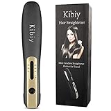 Kibiy Mini Cordless Travel Hair Straightener USB Flat Iron Hair Curling Iron for Women Short Thin Hair and Bangs Portable Wireless Beard Straightener for Men