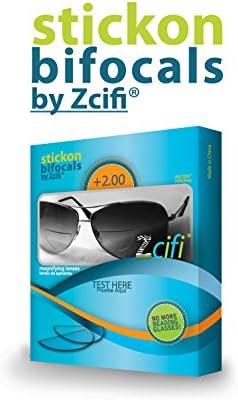 Stick on Bifocals by Zcifi Lenses +2.00 - FREE Case - Stick on Bifocals - Make Any Eyewear Into Bifocals Instantly - Most Adherent - Available In A Variety Of Powers - Reusable - Best Price