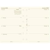 Filofax Calendar Diary Refill, Pocket Size, Week-to-View, Cotton Cream Paper, Unruled, English, 2026 (C68224-26)