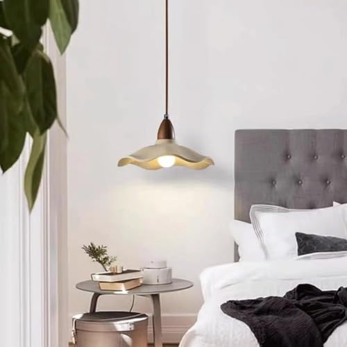 Moderno lamparas colgantes de techo japonesa de estilo wabi-sabi,Con pantalla de cemento,Regulable lámparas colgante LED,lampara comedor colgante,Luz colgante de E27 base,Para dormitorio,sala(A,25cm)