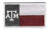 A & M Texas State Flag Patch (Velcro) Maroon Tactical, 3-3/8x2