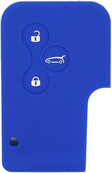 BROVACS Silicone Cover Protector Case Holder Skin Jacket Compatible with RENAULT 3 Button Smart Card Key Remote Fob CV2351 Deep Blue