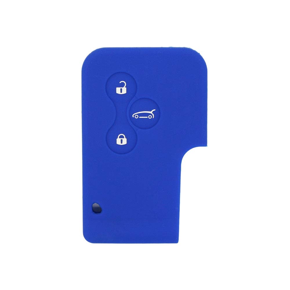 BROVACS Silicone Cover Protector Case Holder Skin Jacket Compatible with RENAULT 3 Button Smart Card Key Remote Fob CV2351 Deep Blue