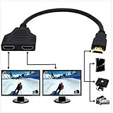 stank& 1080P HDMI Male to Dual HDMI Female 1 to 2 Way Splitter Cable Adapter Converter for DVD Players/PS3/HDTV/STB and Most LCD Projectors (black)