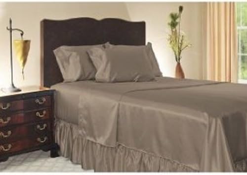 Divatex Home Fashions Royal Opulance Satin Full Sheet Set, Platinum