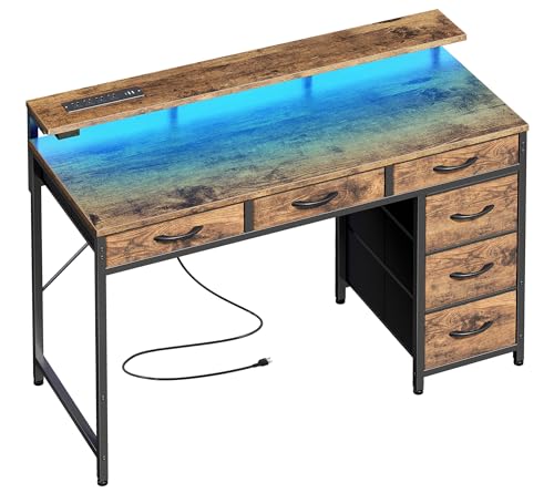 Huuger Gaming Desk 6 Drawers Computer Desk