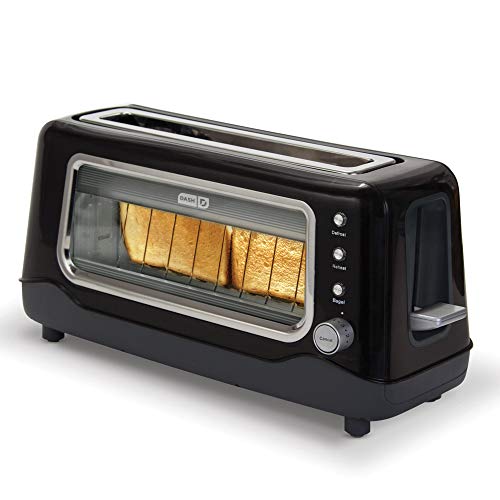 thumbnail interactive-video image 1 of Dash Clear View 2-Slice Toaster – Extra Wide Slot With See-Through Window – 1100W (DVTS501WH) 1 of 2