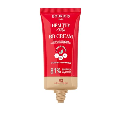 Healthy Mix, 02 Vanilla, BB Cream, Copertura e idratazione per tutto il giorno, Vitamina C, E e B5, Formula vegana e clean, 30 ml