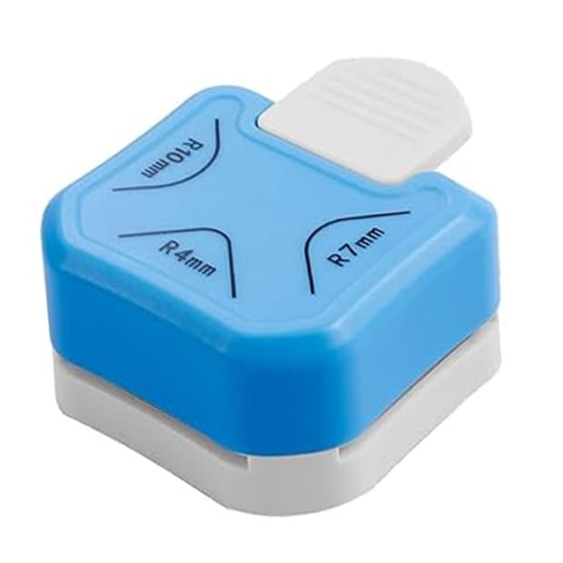 3 in 1 Corner Rounder Punch, 3Way Corner Cutter for Paper Crafting, Scrapbooking, Card Making - Durable, Easy to Use - Cuts 4mm, 7mm, 10mm - Blue