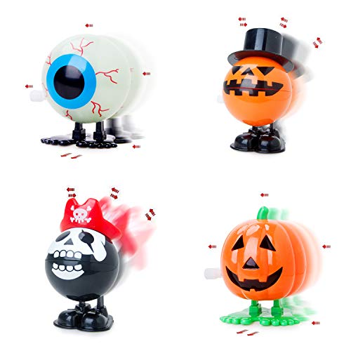 Bravo Sport 12 Pack Halloween Wind Up Toys, Assorted Novelty Jumping and Walking Clockwork Toys, Halloween Party Favors Gift Goody Bag Filler Stocking Stuffers and Fun Decoration - Thumbnail 2