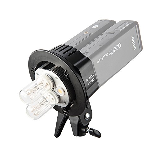 Godox WITSTRO AD-B2 AD200 Dual Power BlitzKopf Bowens Mount Double Tube Flash Head Halterung für AD200 Portable Flash Speedlite – Bild 5