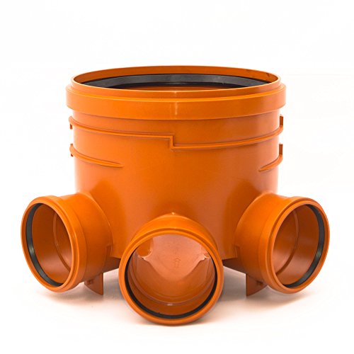 KG Schacht Abwasserschacht DN 400 Schachtboden 3x200/1x200 - Rohr DN400, DN315 - quadratisch voll Deckel DN315 - Kanal… – Bild 4