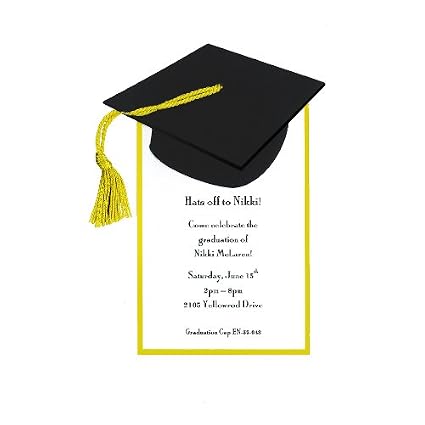 Amazoncom Graduation Cap Invitation Pack Of 10 Party