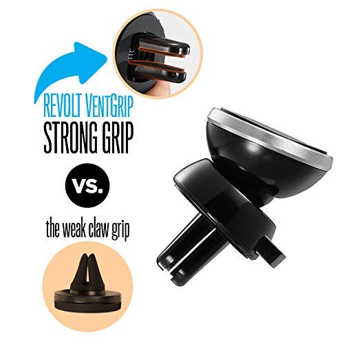 VENTGRIP Car Phone Mount - Magnetic Holder - Vent Clips on to Auto AC Vent - Spark Revolt - 2 Pack