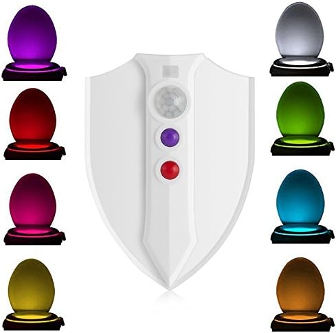 Vsecrety Toilet Light，Motion Sensor LED Toilet Night Light, Only Activates in Darkness - 8 Colors with 2 Modes. (UV Sterilizer)