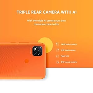 Xiaomi Redmi 9C Smartphone, 2 GB + 32 GB, 13 MP AI Triple Camera 6.53"HD + Dot Drop Display 5000mAh (typ) con AI Face Unlock, Grigio (Midnight Grey) - immagine 3