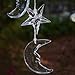 Chasgo Solar Wind Chime Color Changing Solar Mobile Moon and Star Wind Chime LED Moon Light Outdoor Mobile