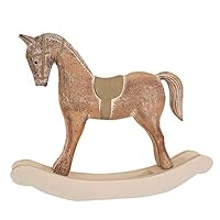 Leoy88 Large Traditional Christmas Wooden Rocking Horse Ornament Decoration (C)