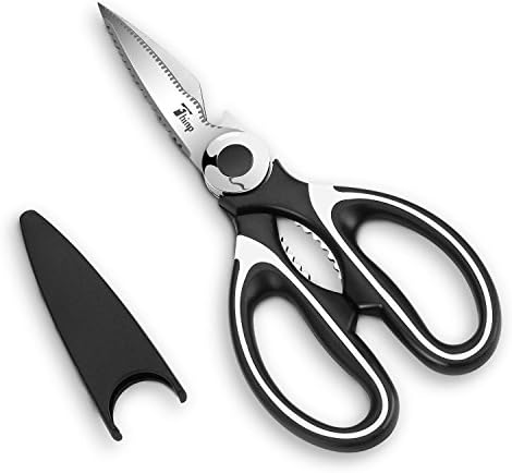 Kitchen Shears, Thinp Stainless Steel Multipurpose Heavy Duty Kitchen Scissors with Blade Cover for Food, Chicken, Poultry, Fish, Meat, Vegetables, Herbs and BBQ's