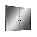 CO-Z Outdoor Kitchen Doors, 304 Brushed Stainless Steel Double BBQ Access Doors for Outdoor Kitchen, Commercial BBQ Island, Grilling Station, Outside Cabinet, Barbeque Grill, Built-in (31