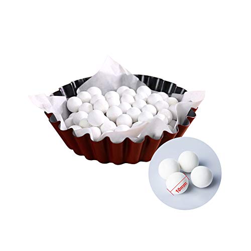 AQIMY Baking Ceramic Pie Weights 10mm Reusable Pie Crust Weights Natural Ceramic Stoneware with a storage case, 1.2LB