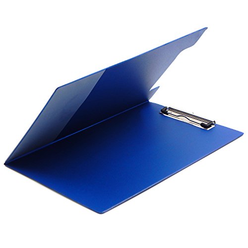 OFFIDIX PU Leather Paper Clipboard, A4 Document Holder for Writing Drawing Board Leather Clip Organizer Black Color Paper Clipboard for Field Staffs Fathers' DayGift (Blue)