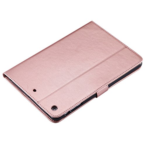 iPad Mini 2 Mini 3 Case, LittleMax(TM) Lightweight PU Leather Flip Stand Embossed Bird & Butterfly & Girl Case Smart Cover with Auto Wake/Sleep for Apple iPad Mini 3/2/1 -#3 Rosegold